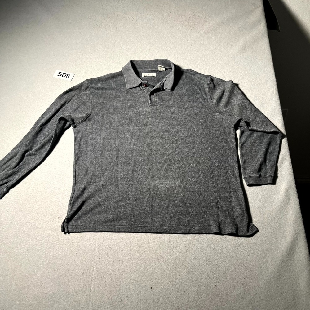 Ron Chereskin Performance Polo Shirt Mens Medium Gray‎ Cotton Slit Golf Tennis